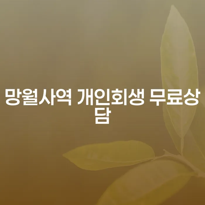 망월사역 개인회생 무료상담