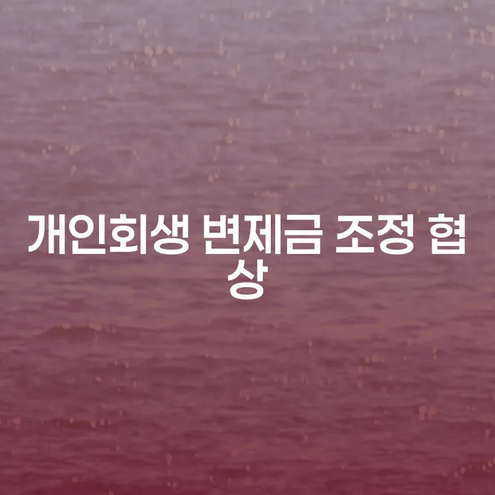 개인회생 변제금 조정 협상, 어떻게 하면 성공할 수 있을까요?