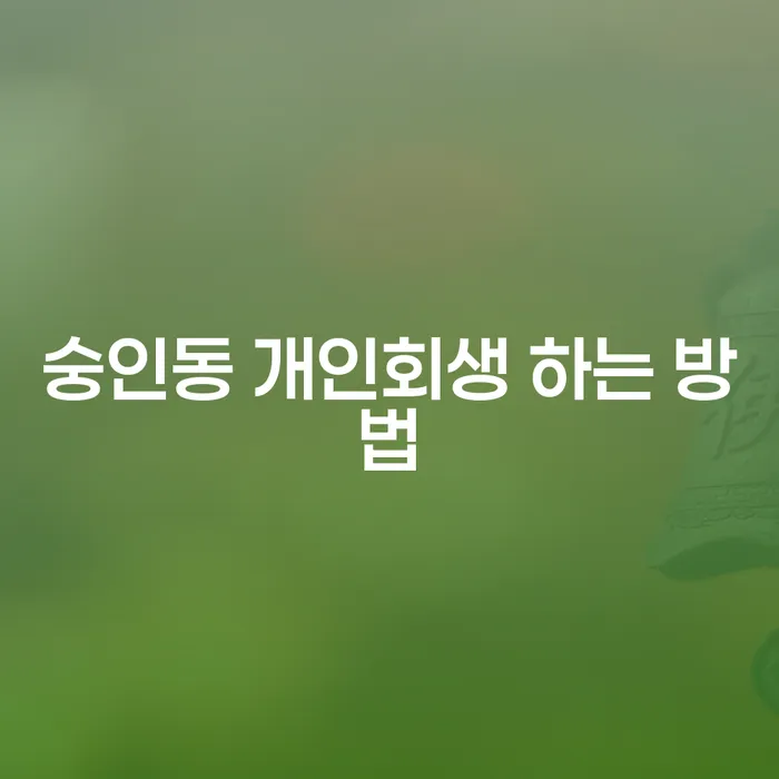 숭인동에서 개인회생을 시작하는 방법은 무엇인가요?